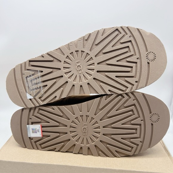 UGG WOMEN'S CLASSIC DIPPER Platform SUEDE SHEARLING LINED BOOTS CHESTNUT US 10 - Picture 12 of 16